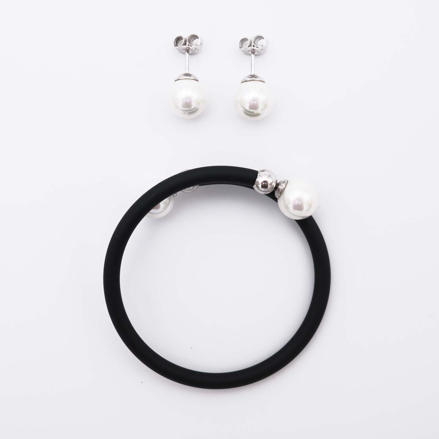Parure Bracelet et Boucles d'Oreilles - 10 mm. Long. ajustable - Image 2