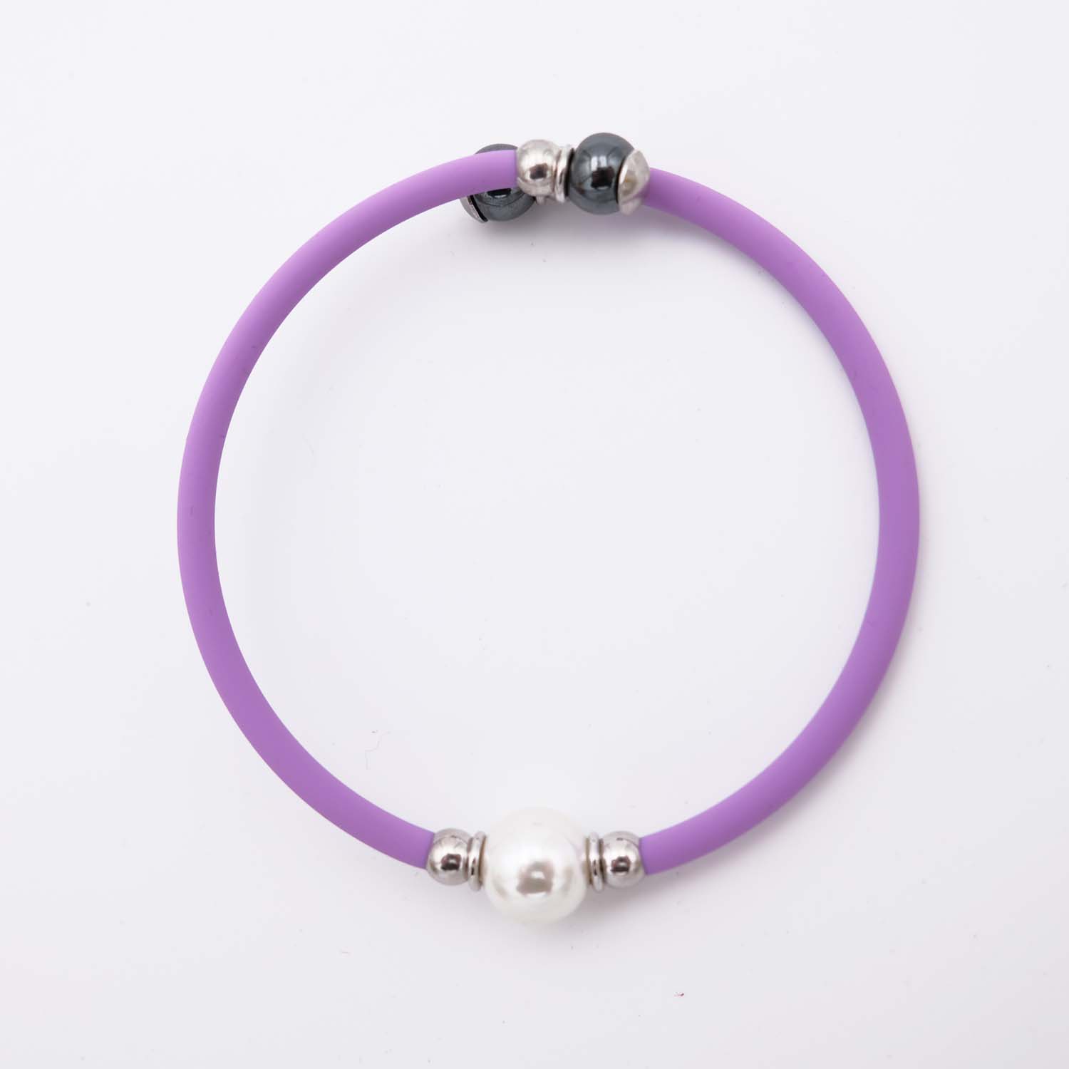 Bracelet en Perles de Majorque - 8 mm - Long. ajustable - Image 2