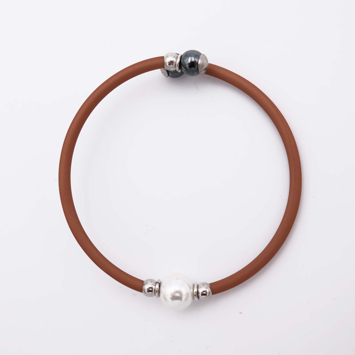 Bracelet en Perles de Majorque - 8 mm - Long. ajustable - Image 2