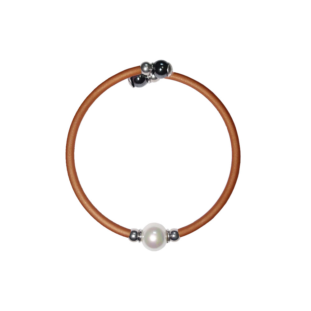 Bracelet en Perles de Majorque - 8 mm - Long. ajustable