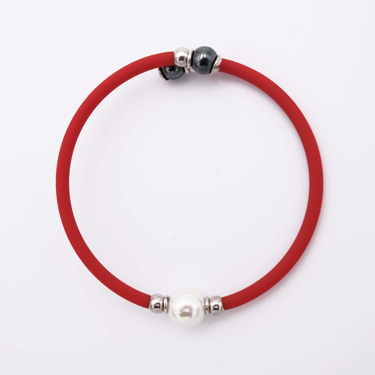 Bracelet en Perles de Majorque - 8 mm - Long. ajustable - Image 2