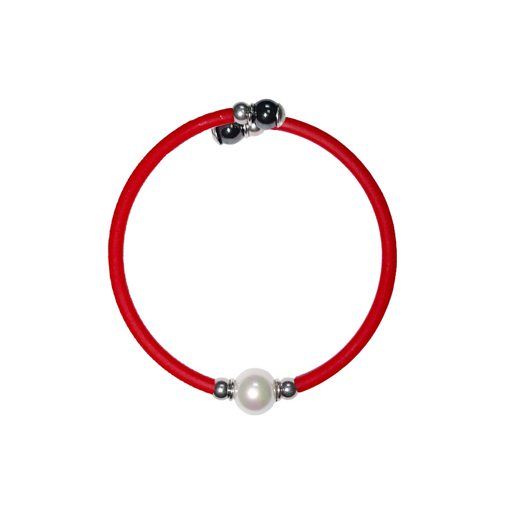 Bracelet en Perles de Majorque - 8 mm - Long. ajustable