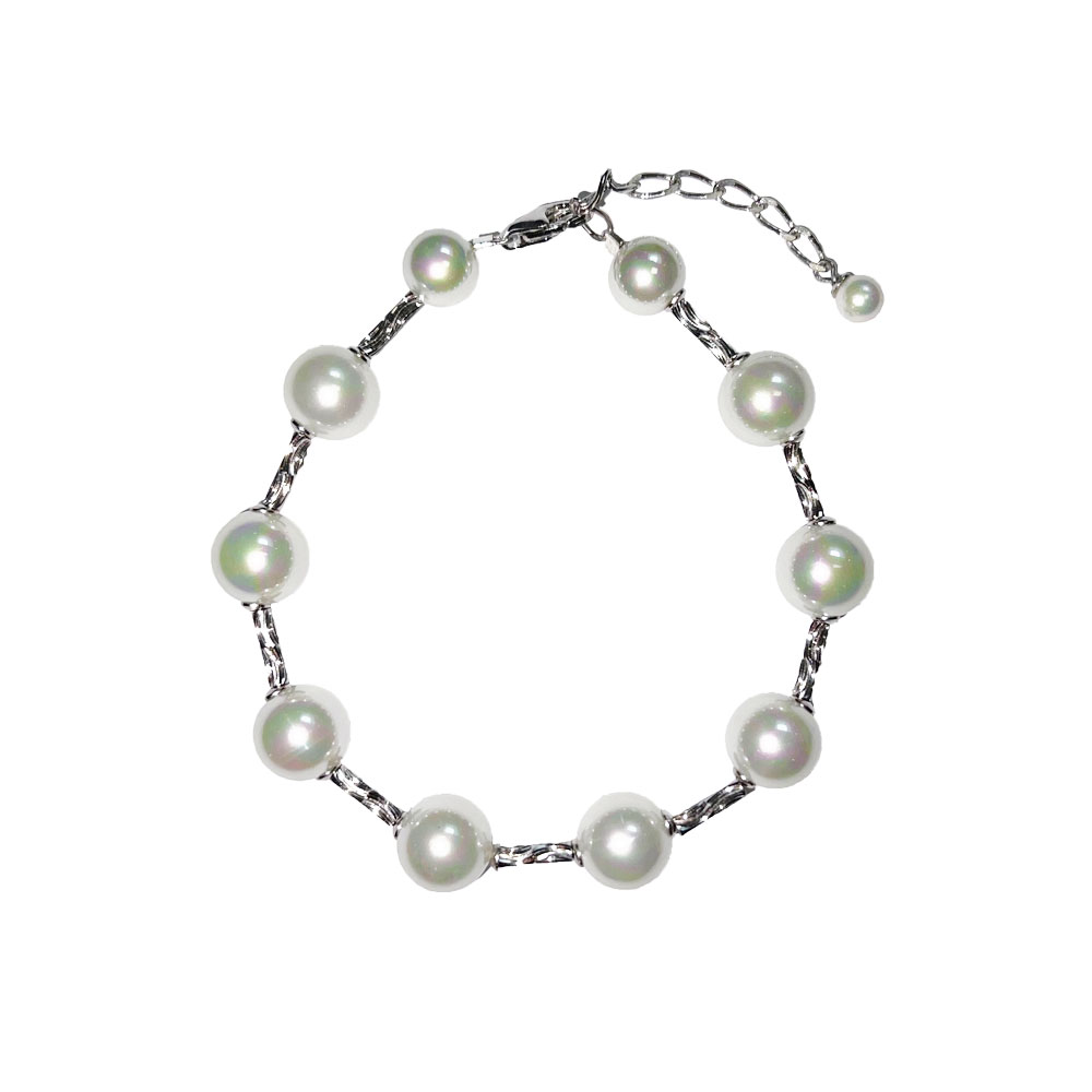 Bracelet en Perles de Majorque - 10 mm - Long. 20 cm