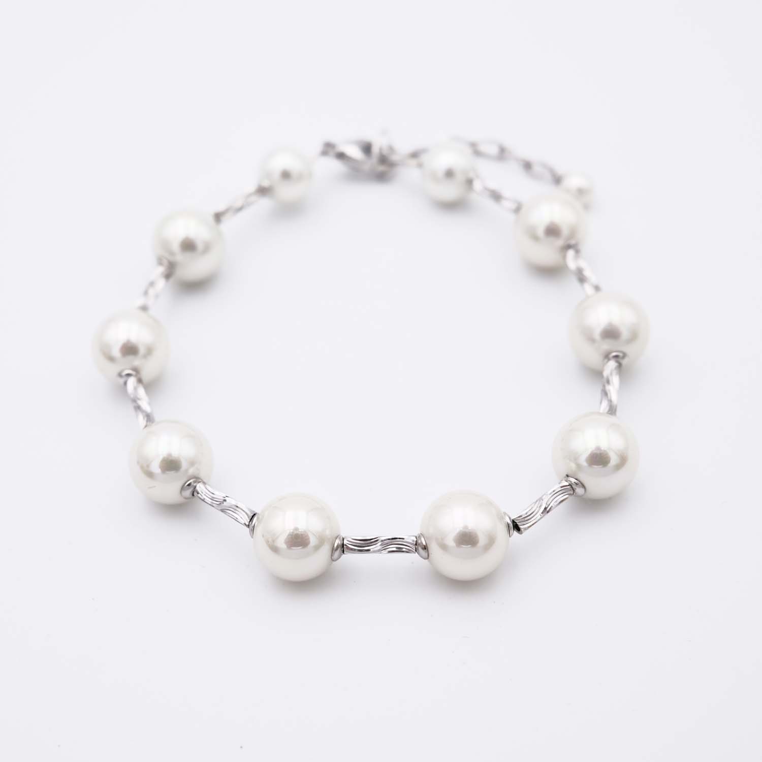 Bracelet en Perles de Majorque - 10 mm - Long. 20 cm - Image 3