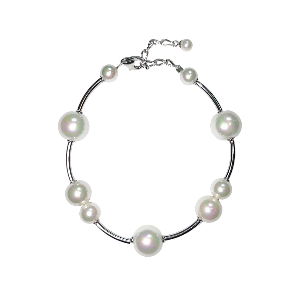 Bracelet en Perles de Majorque - 7 à 12 mm - Long. 19 à 23 cm