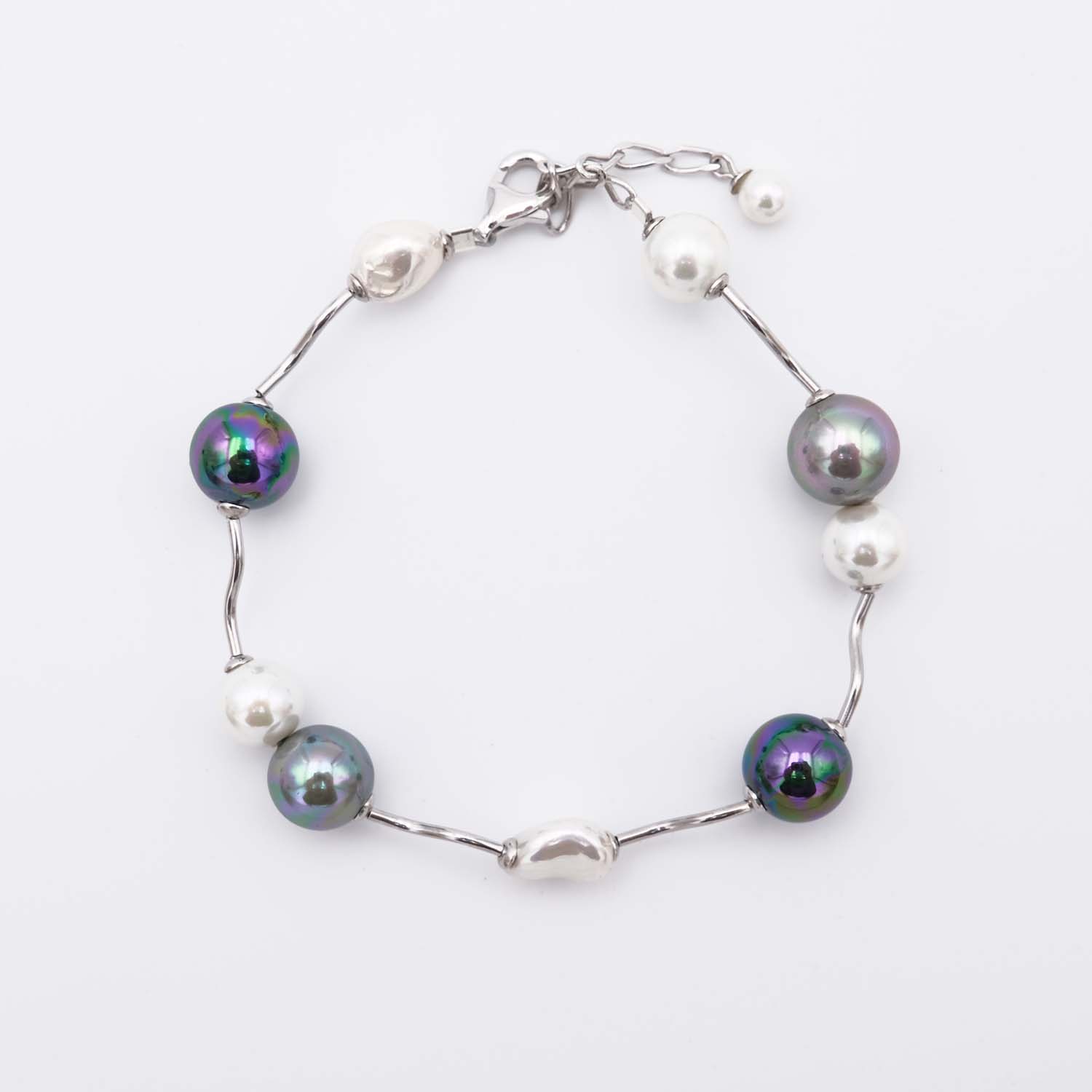 Bracelet en Perles de Majorque - 8 à 12 mm - Long. 18 à 22 cm - Multiformes - Image 2