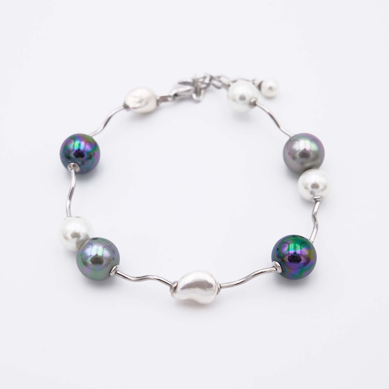 Bracelet en Perles de Majorque - 8 à 12 mm - Long. 18 à 22 cm - Multiformes - Image 3