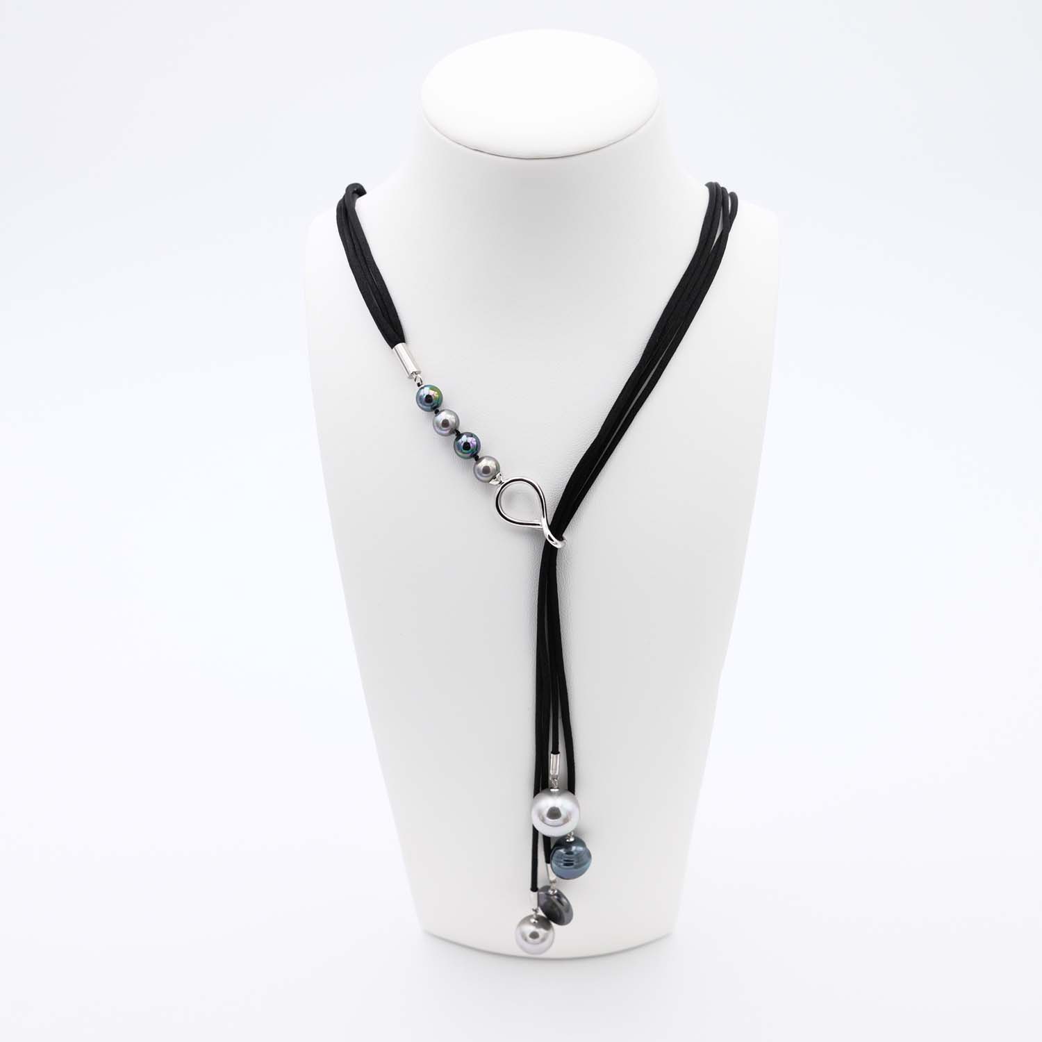 Collier en Perles de Majorque - 8 à 16 mm multiformes - Long. ajustable - Image 5