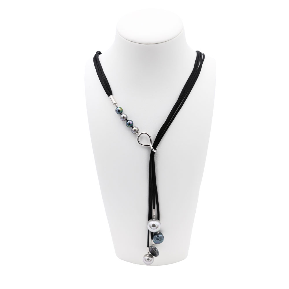 Collier en Perles de Majorque - 8 à 16 mm multiformes - Long. ajustable