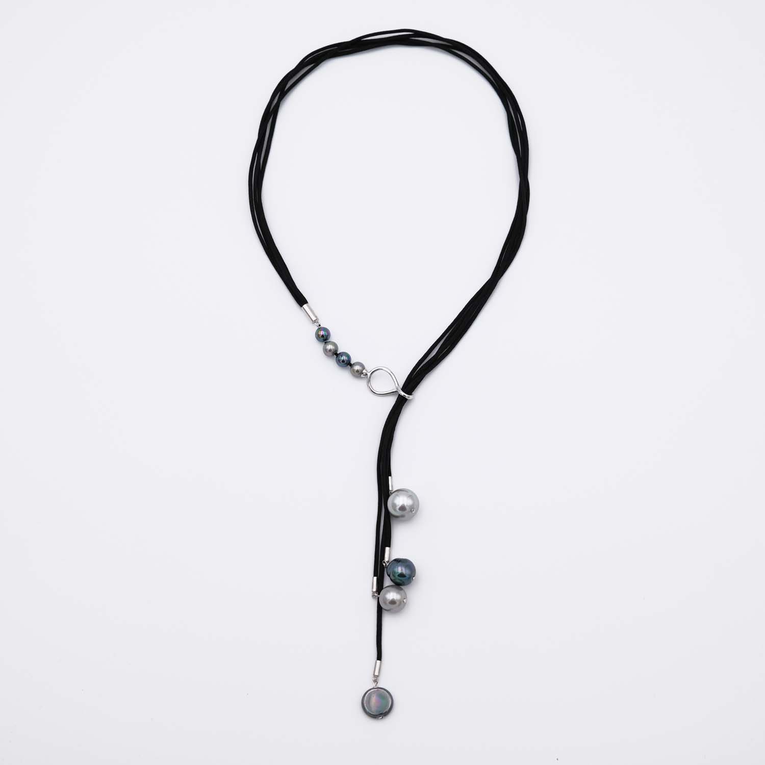 Collier en Perles de Majorque - 8 à 16 mm multiformes - Long. ajustable - Image 3