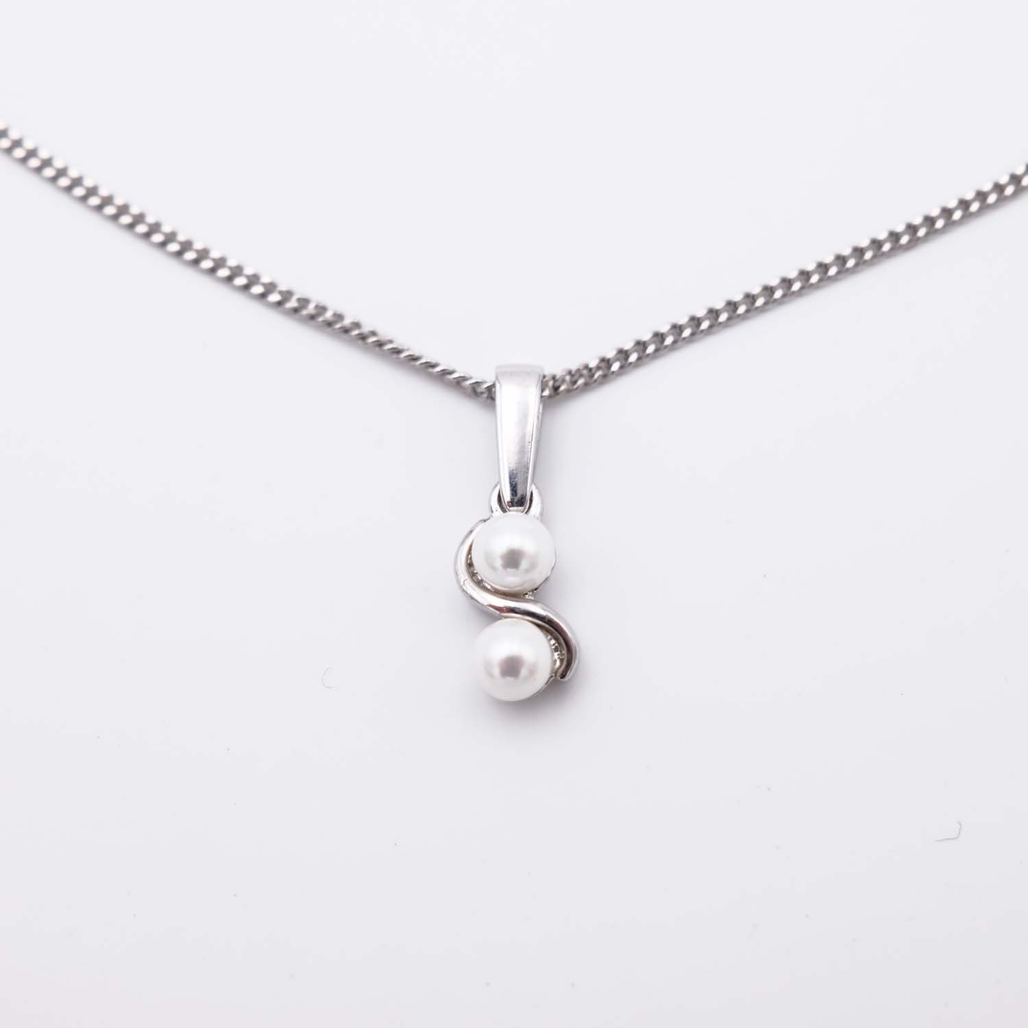 Pendentif en Perles de Majorque et Chaîne - 5 x 17 mm - Image 4