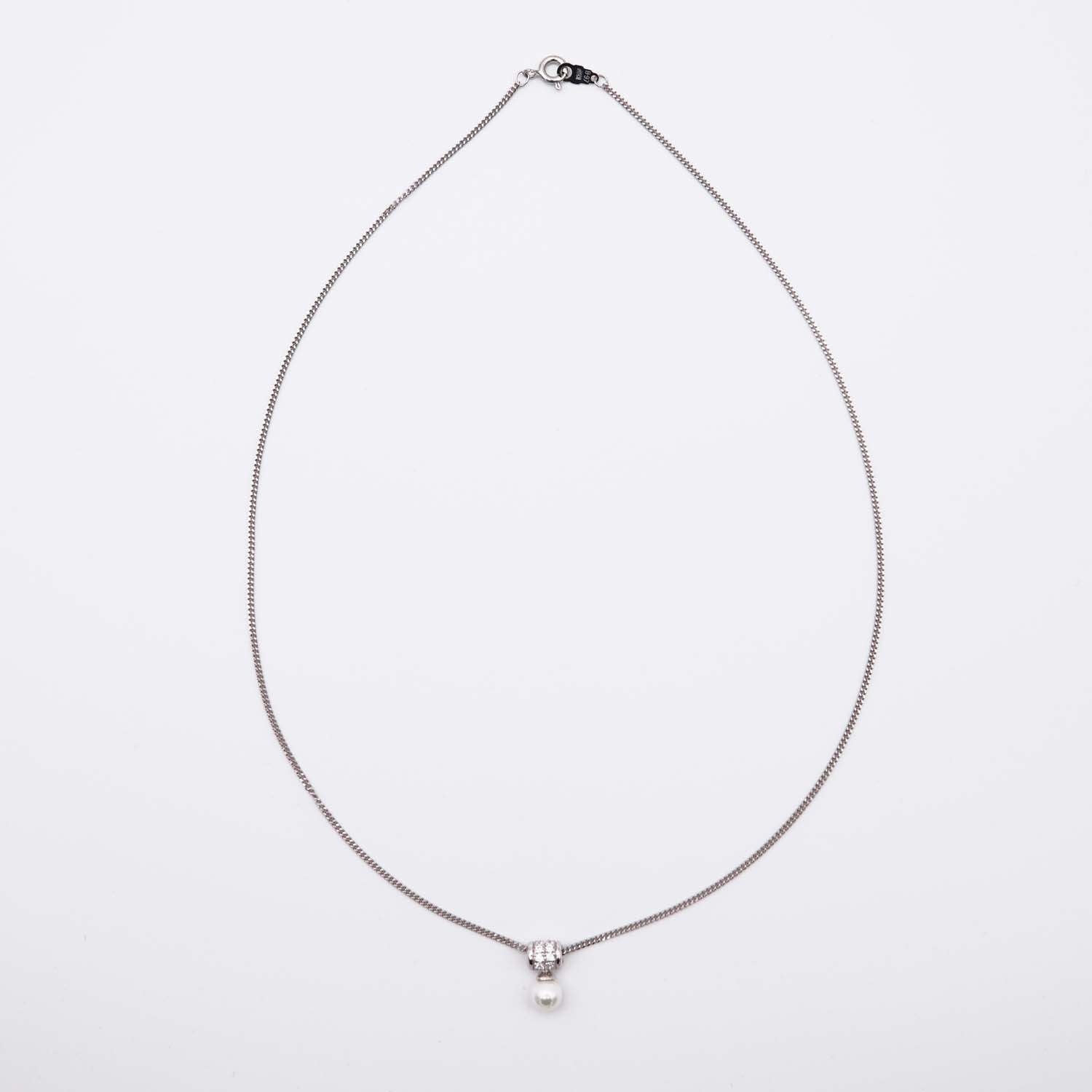 Pendentif en Perles de Majorque et Chaîne - 6 x 16 mm - Image 4