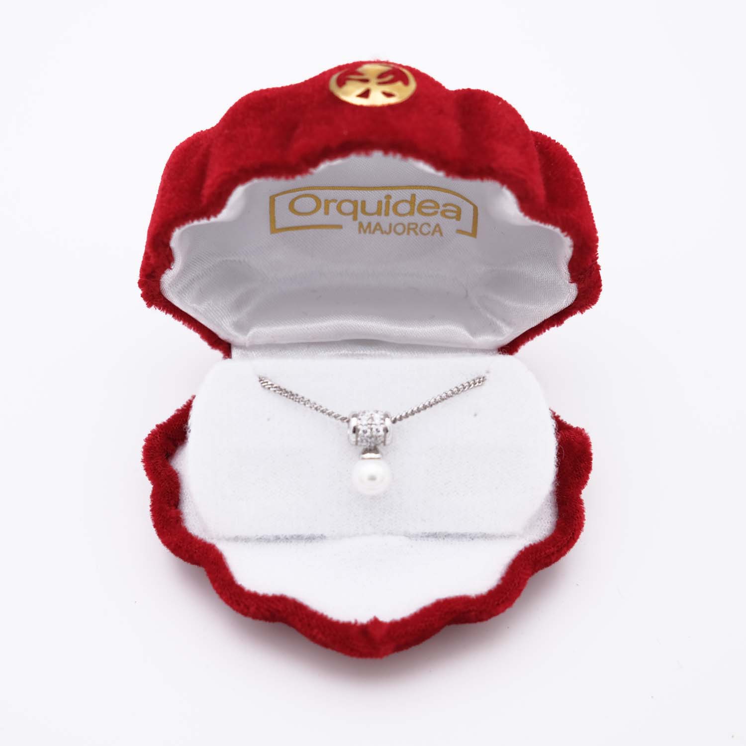 Pendentif en Perles de Majorque et Chaîne - 6 x 16 mm - Image 3