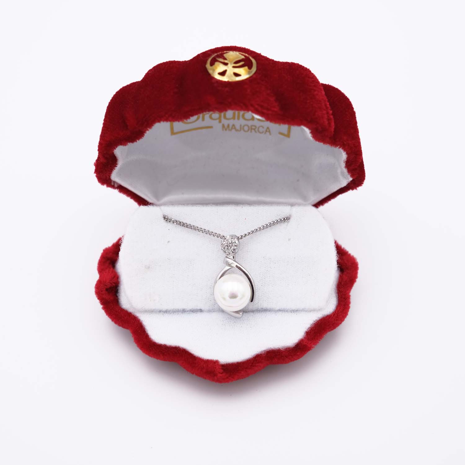 Pendentif en Perles de Majorque et Chaîne - 10 x 23 mm - Image 3