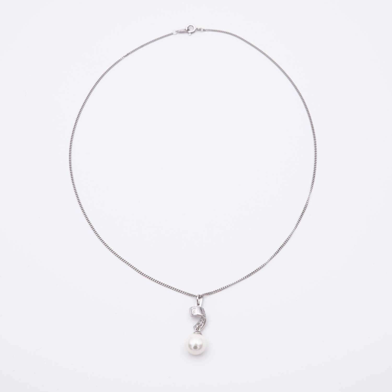 Pendentif en Perles de Majorque et Chaîne - 10 x 31 mm - Image 2