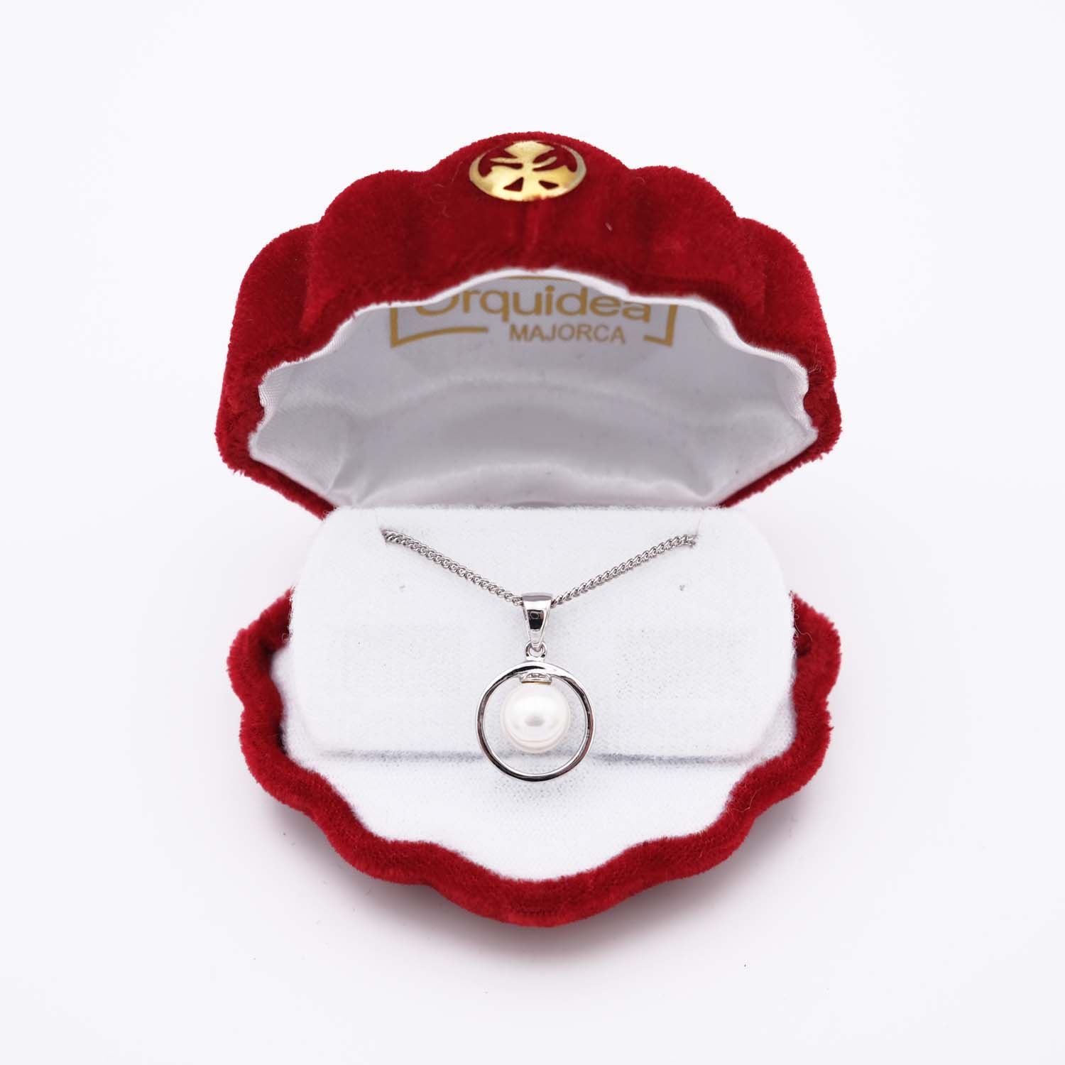 Pendentif en Perles de Majorque et Chaîne - 13 x 13 mm - Image 3