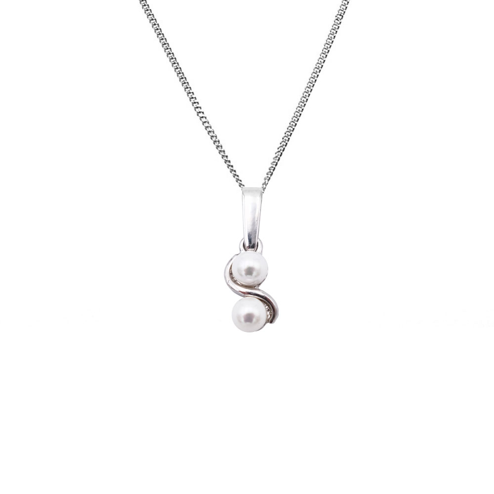 Pendentif en Perles de Majorque et Chaîne - 5 x 17 mm