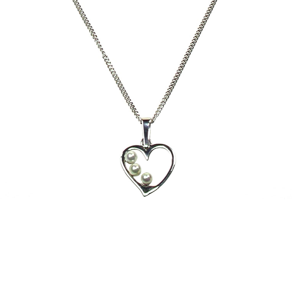 Pendentif en Perles de Majorque et Chaîne - 14 x 19 mm