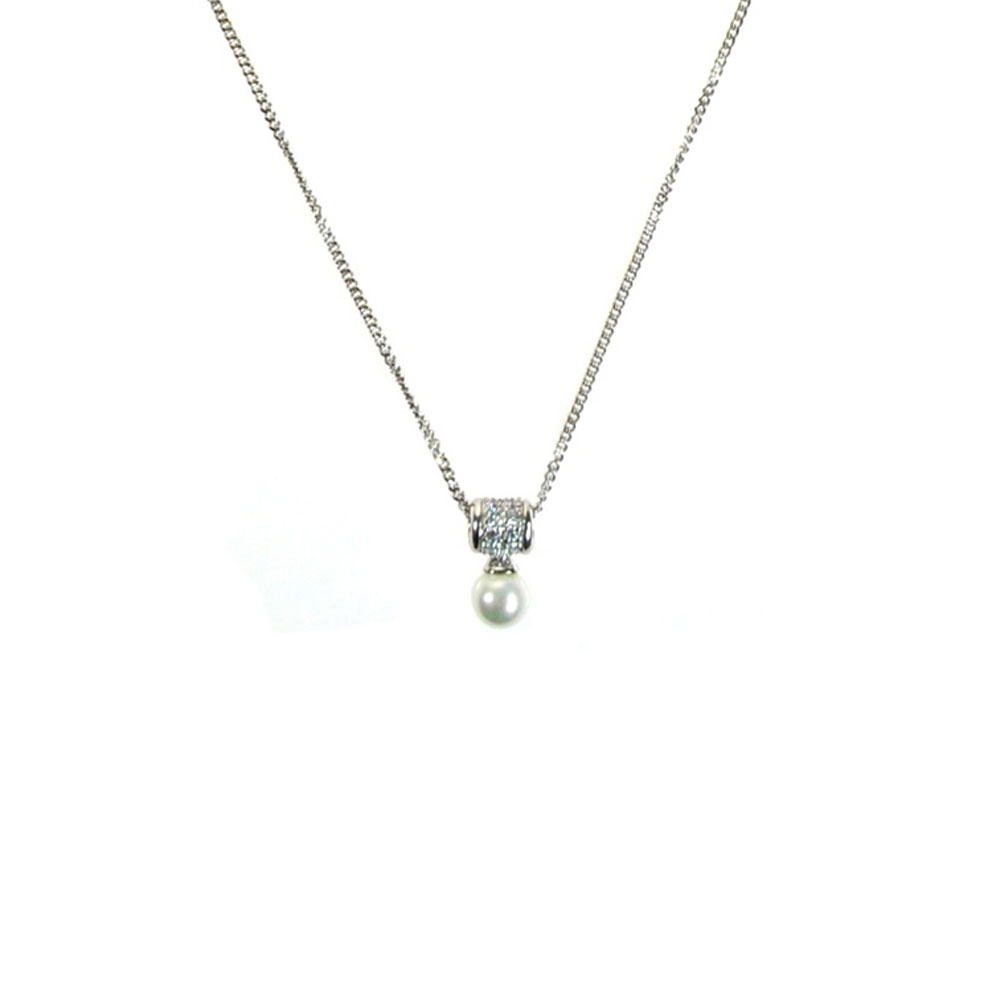 Pendentif en Perles de Majorque et Chaîne - 6 x 16 mm