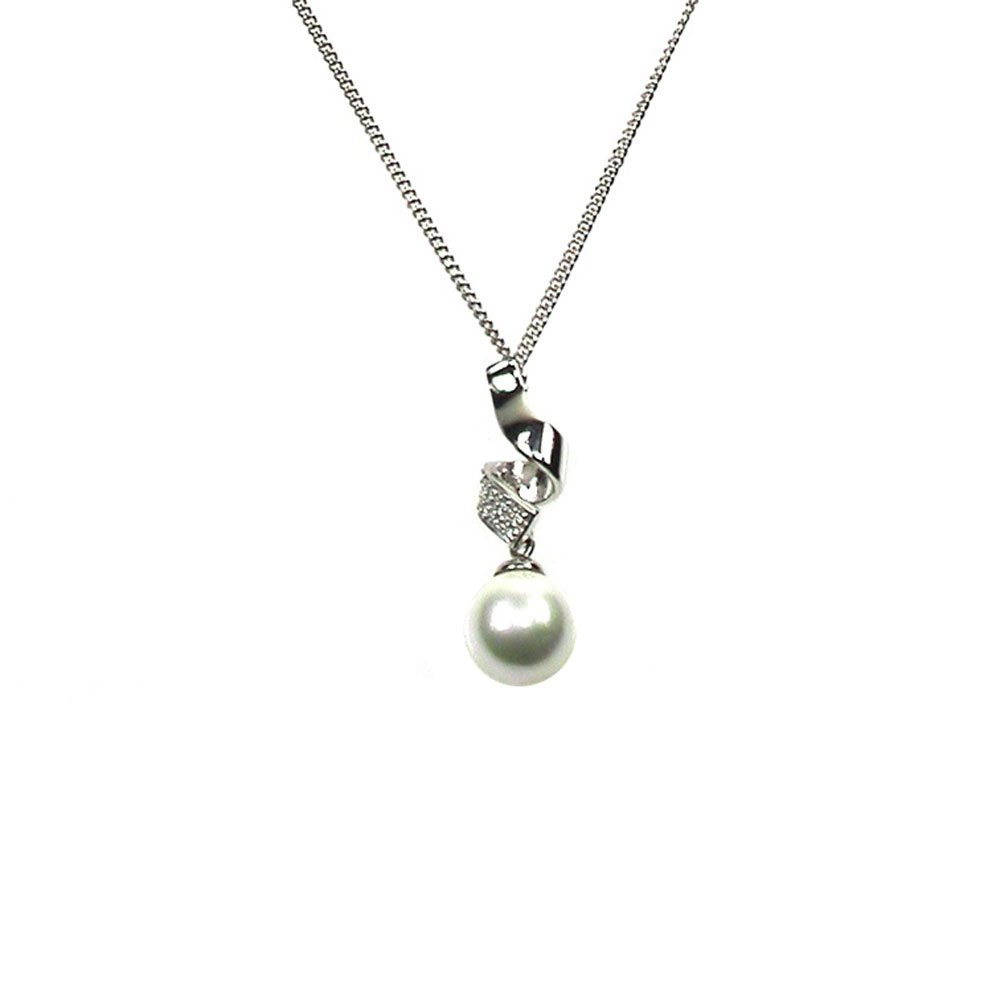 Pendentif en Perles de Majorque et Chaîne - 10 x 31 mm