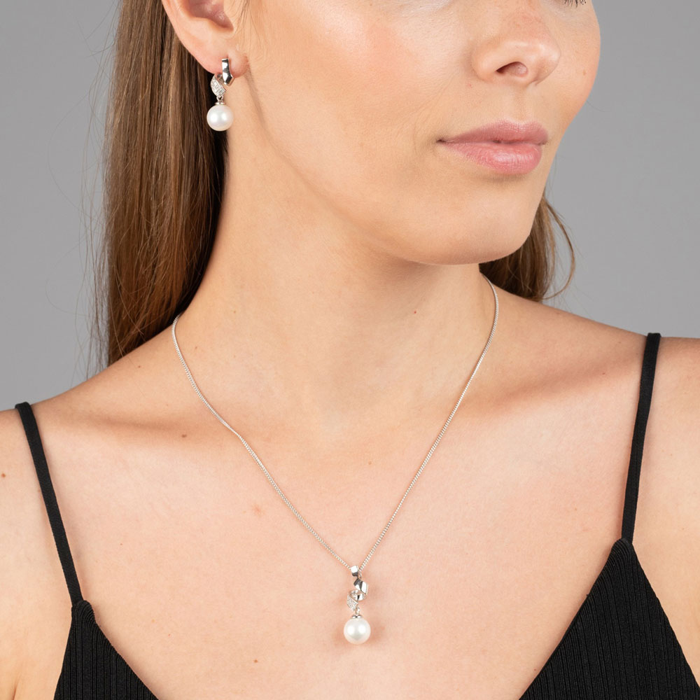 Pendentif en Perles de Majorque et Chaîne - 10 x 31 mm - Image 11