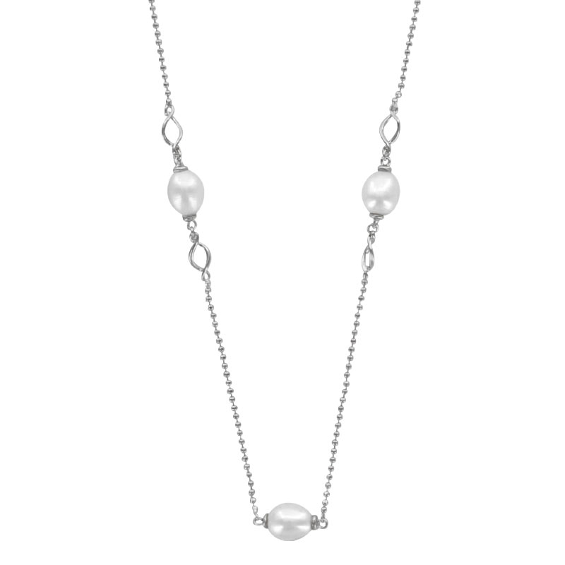 Collier Perle d'Eau Douce - Boules Argent 925 rhodié