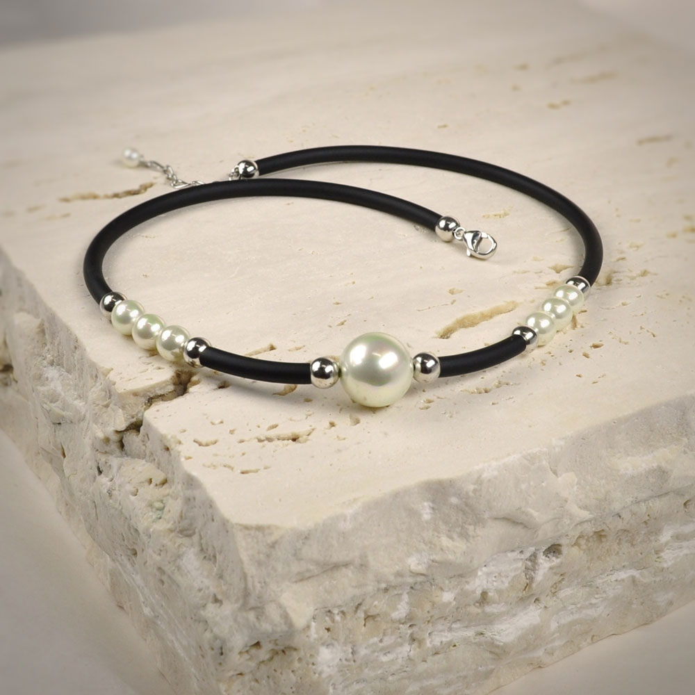 Collier en Perles de Majorque - 7 et 14 mm - Long. 41 à 45 cm - Image 8