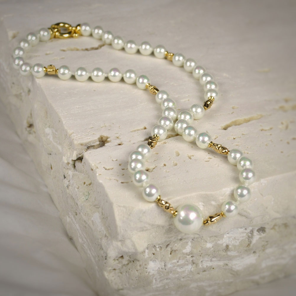 Collier en Perles de Majorque - 7 à 12 mm - Long. 45 cm - Image 9