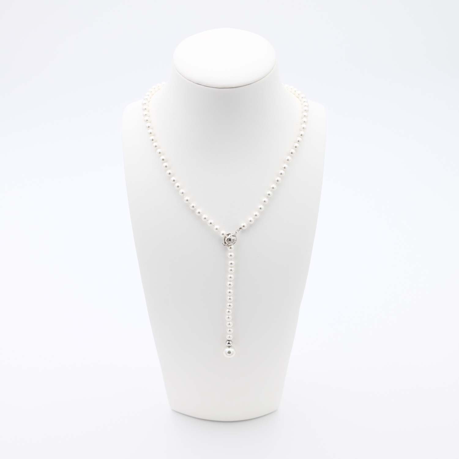 Collier en Perles de Majorque - 5 mm - Long. 50 cm ajustable - Image 2