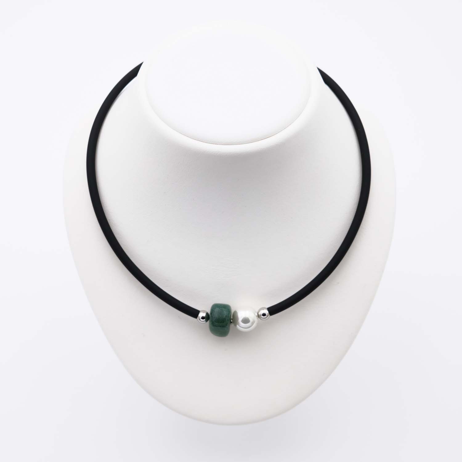 Collier en Perles de Majorque et Aventurine - 12 mm - Long. 38 à 42 cm - Image 4
