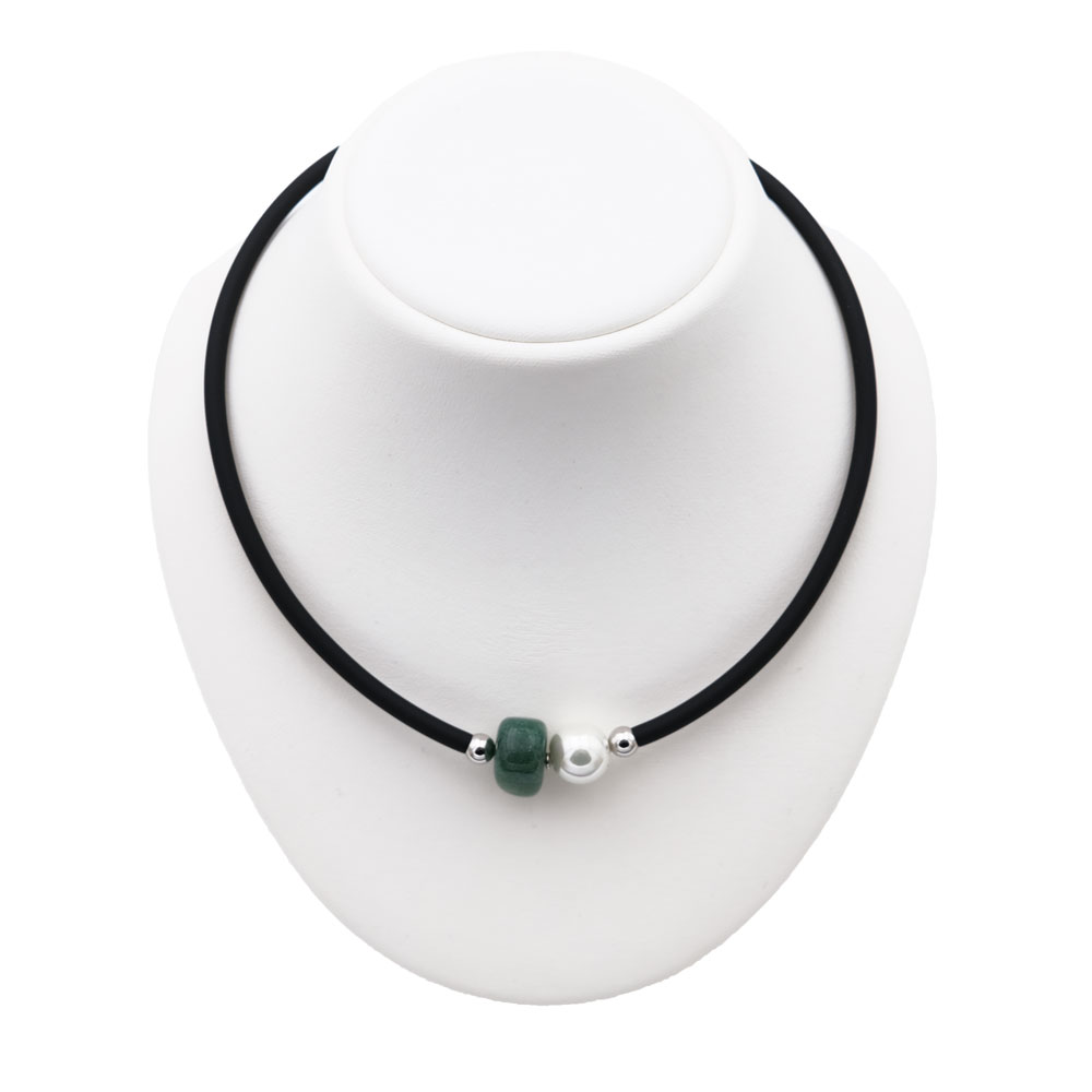 Collier en Perles de Majorque et Aventurine - 12 mm - Long. 38 à 42 cm