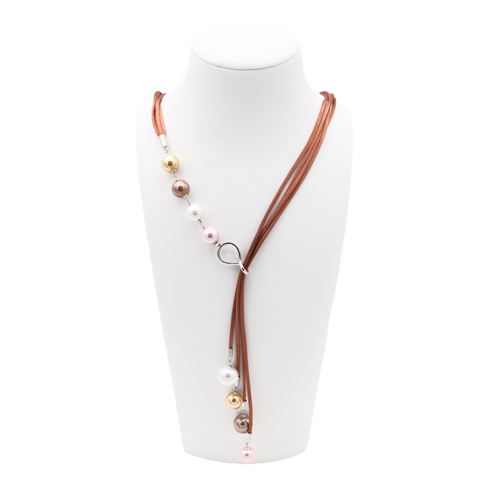 Collier en Perles de Majorque - 12 et 14 mm - Long. ajustable