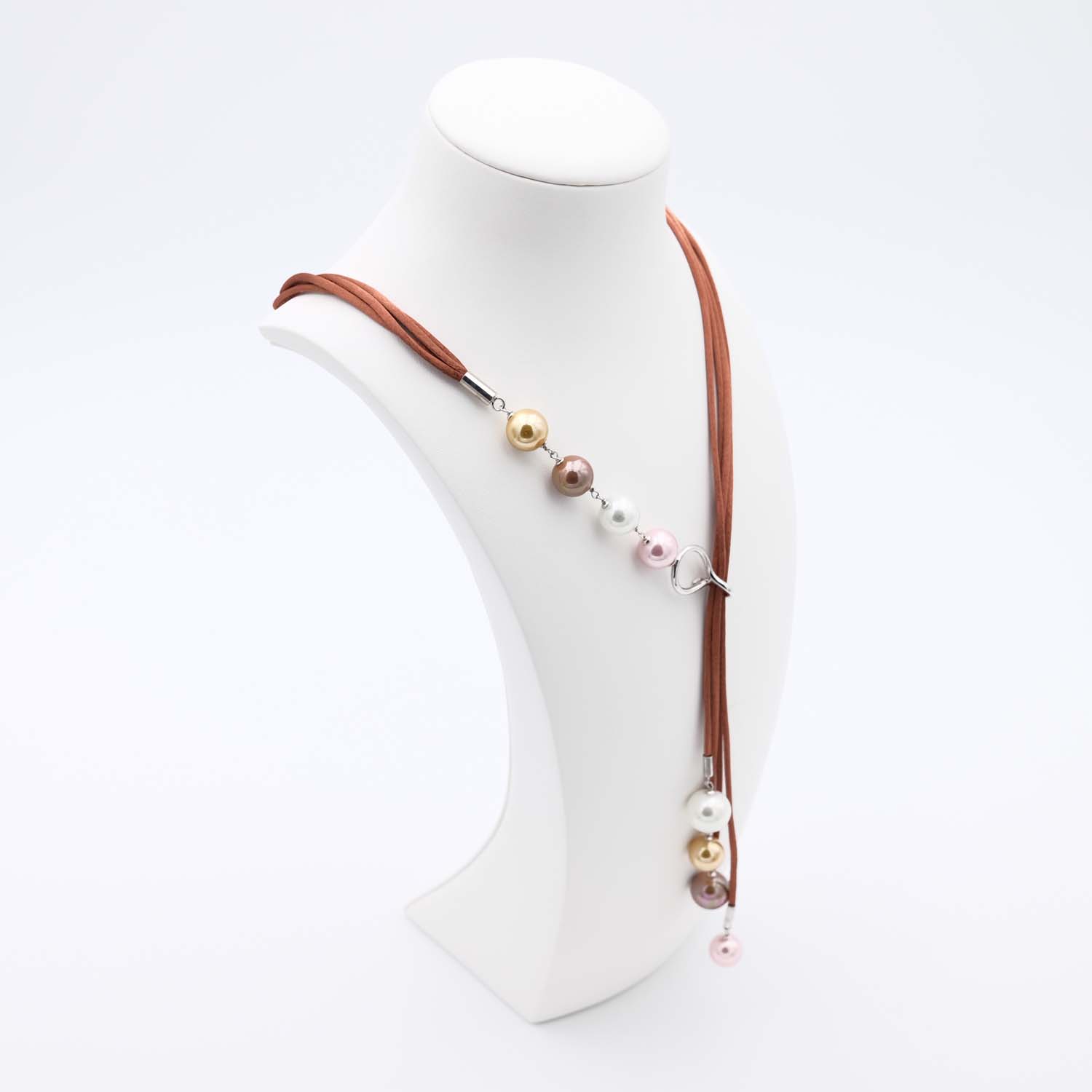 Collier en Perles de Majorque - 12 et 14 mm - Long. ajustable - Image 3