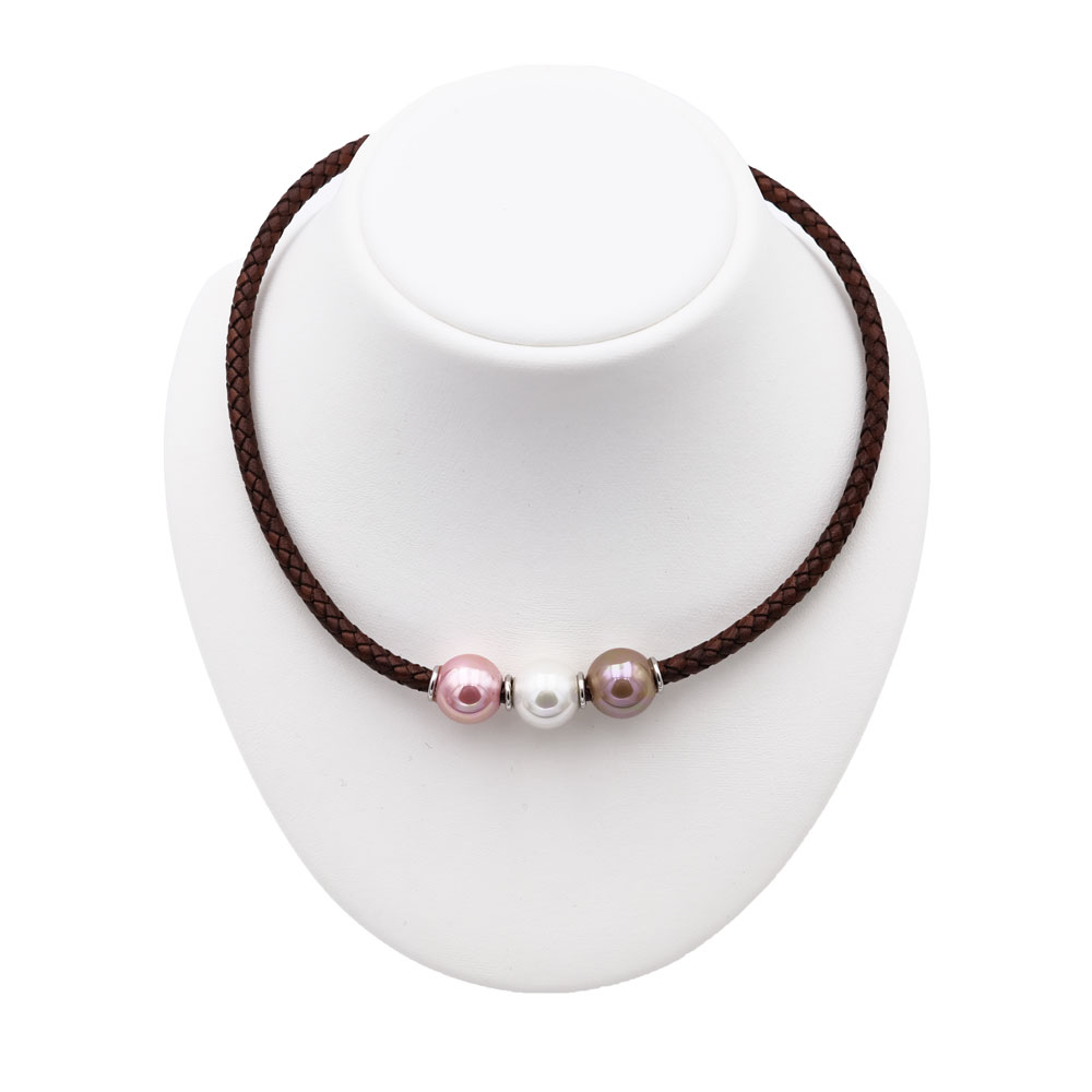 Collier en Perles de Majorque - 14 mm - Long. 41 à 45 cm