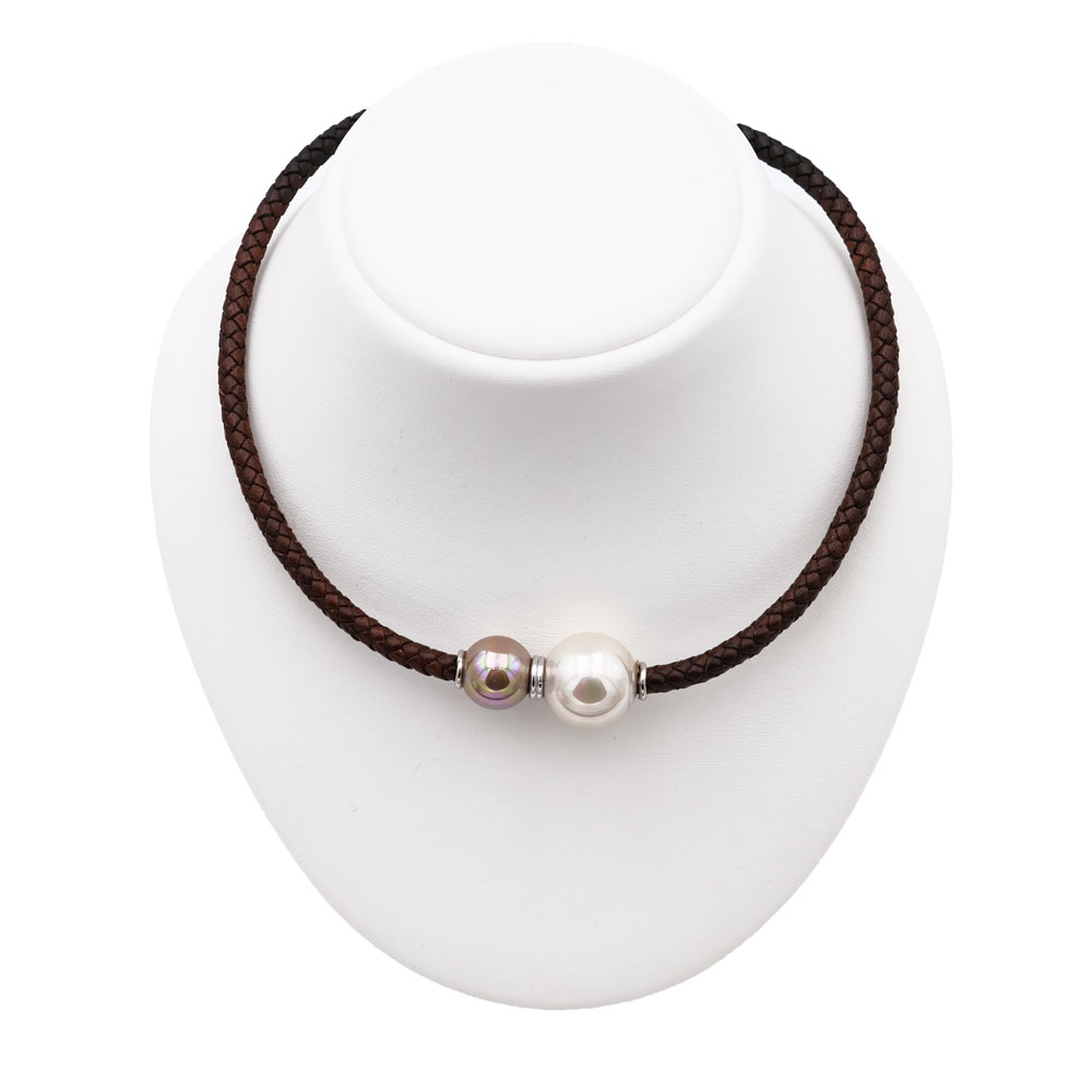 Collier en Perles de Majorque - 14 et 18 mm - Long. 41 à 45 cm