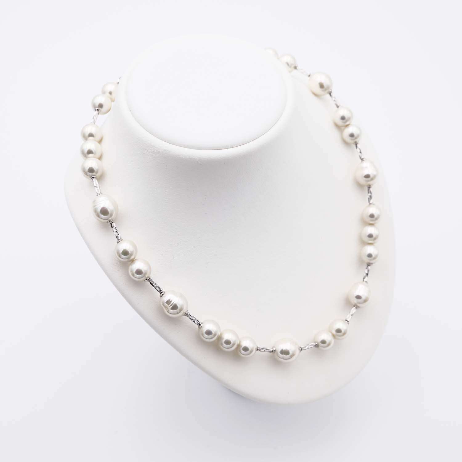 Collier en Perles de Majorque - 10 mm et baroque - Long. 45 cm ajustable - Image 7