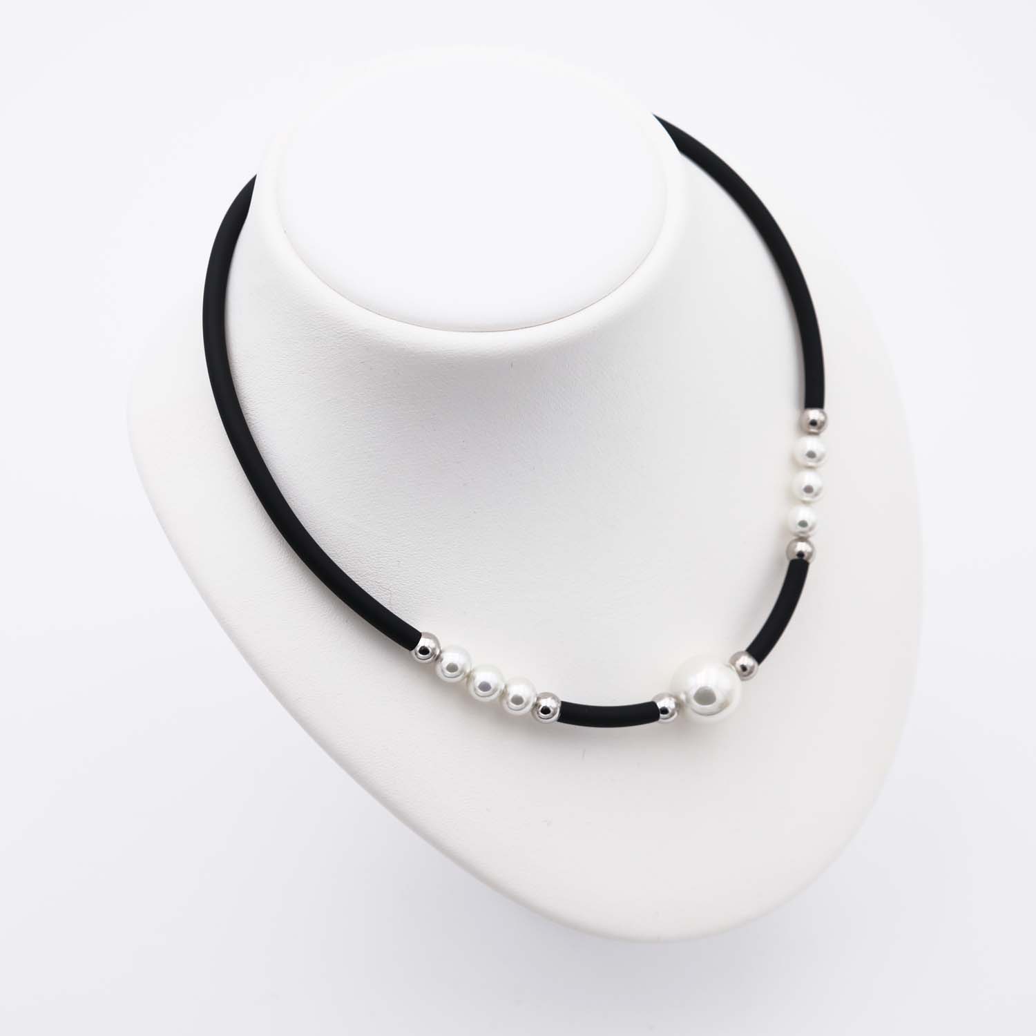 Collier en Perles de Majorque - 7 et 14 mm - Long. 41 à 45 cm - Image 4