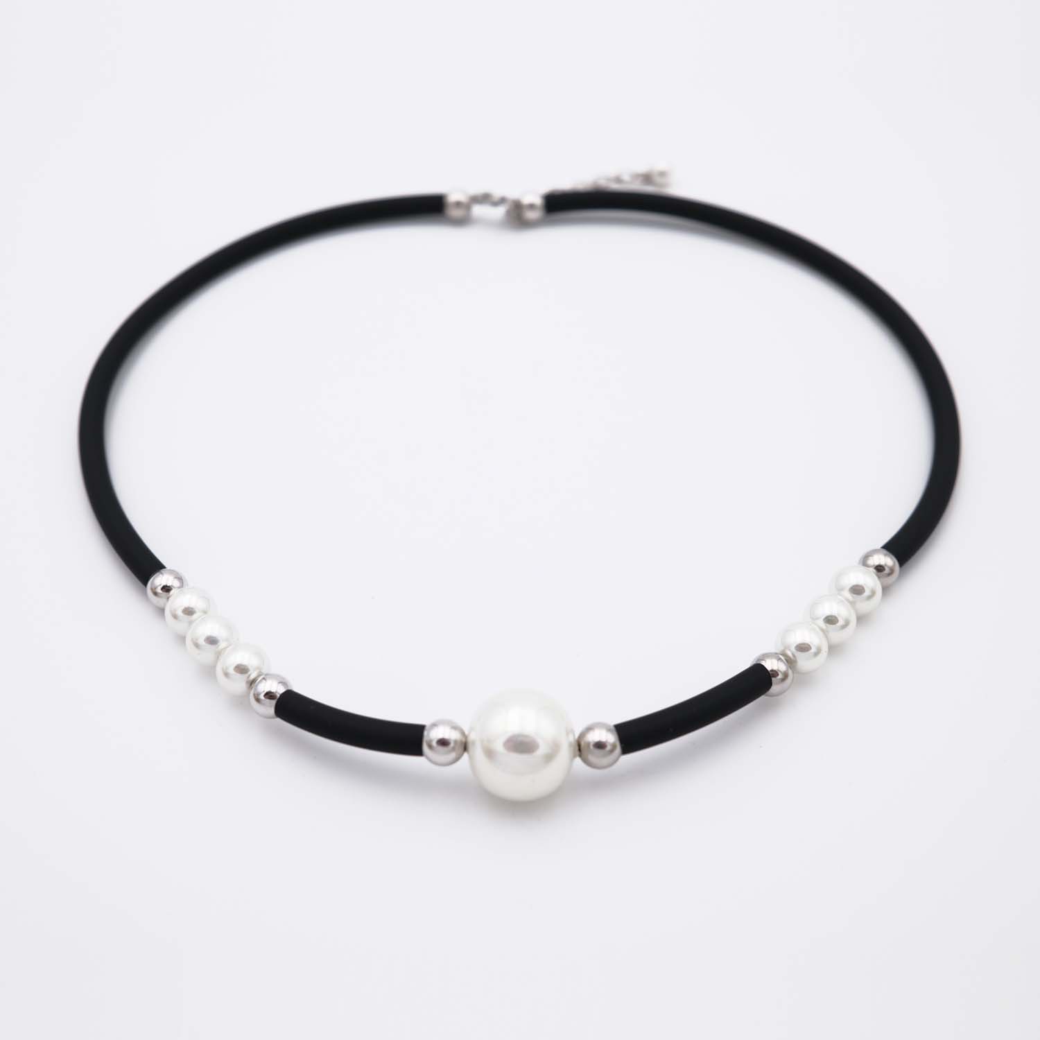 Collier en Perles de Majorque - 7 et 14 mm - Long. 41 à 45 cm - Image 2