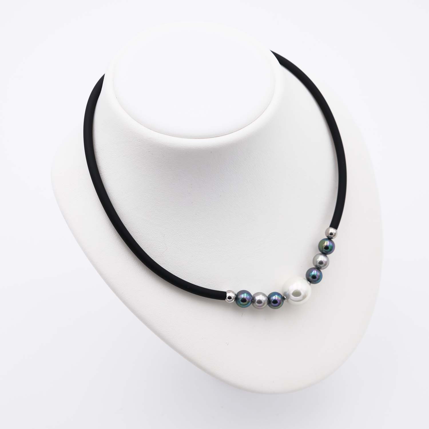 Collier en Perles de Majorque - 8 et 14 mm - Long. 41 à 45 cm - Image 4