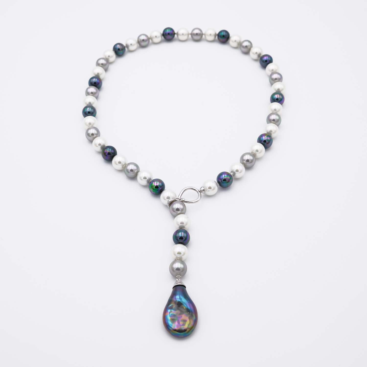 Collier en Perles de Majorque - 12 mm et Baroque - Long. 60 cm - Image 2