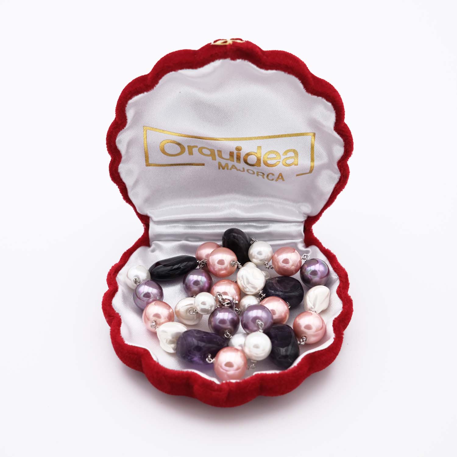 Collier en Perles de Majorque et Améthyste - 8 à 12 mm - Long. 47 cm - Image 6