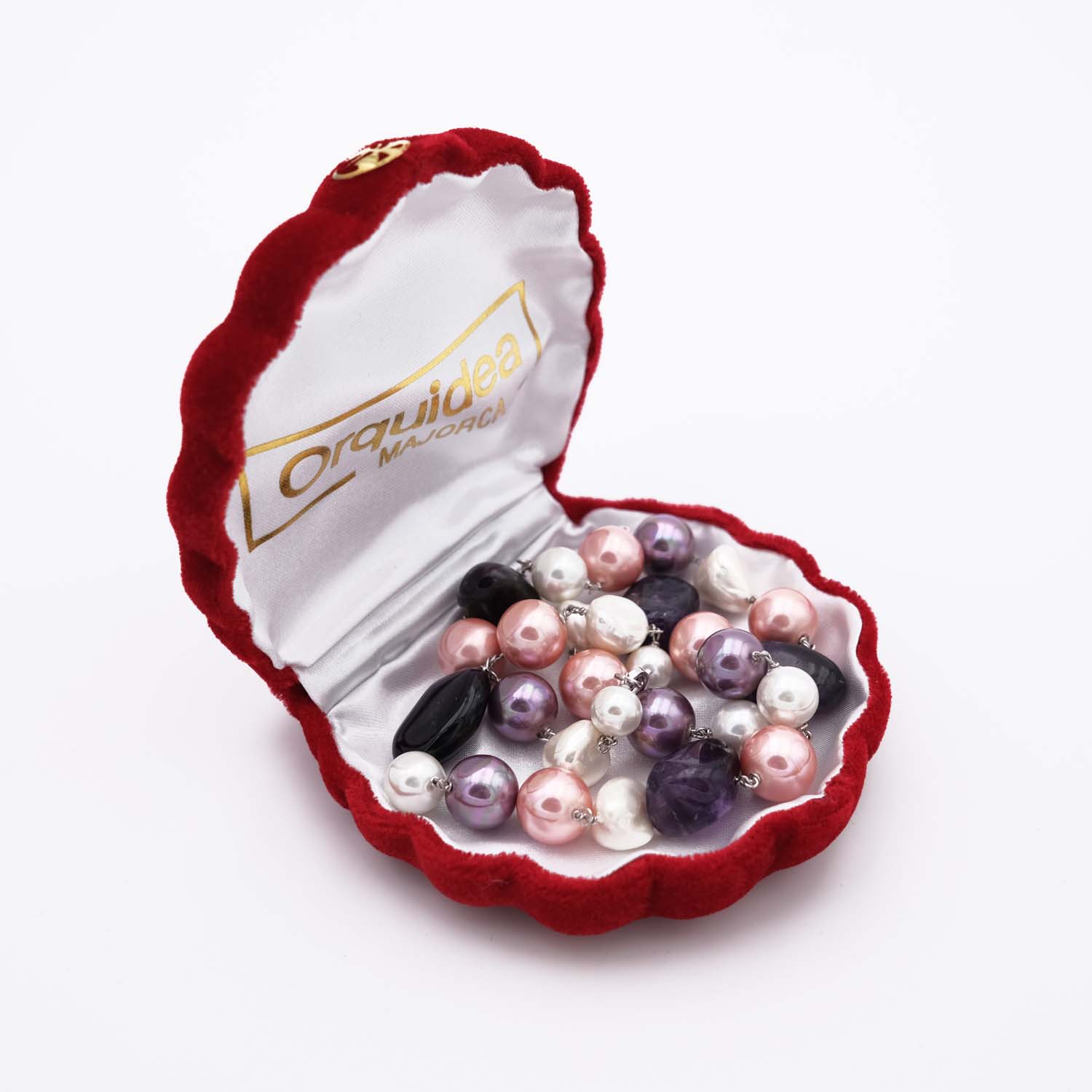 Collier en Perles de Majorque et Améthyste - 8 à 12 mm - Long. 47 cm - Image 7