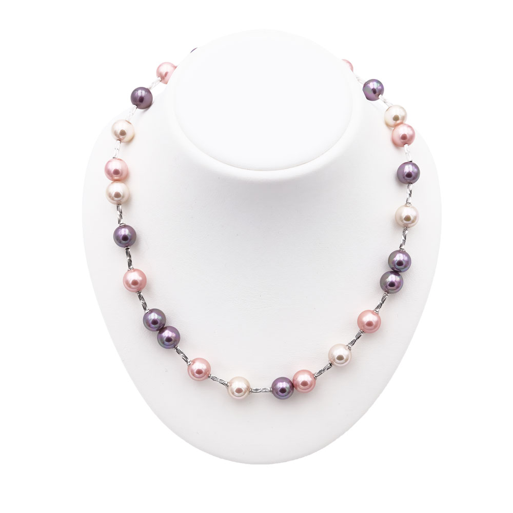 Collier en Perles de Majorque - 10 mm - Long. 43 à 51 cm