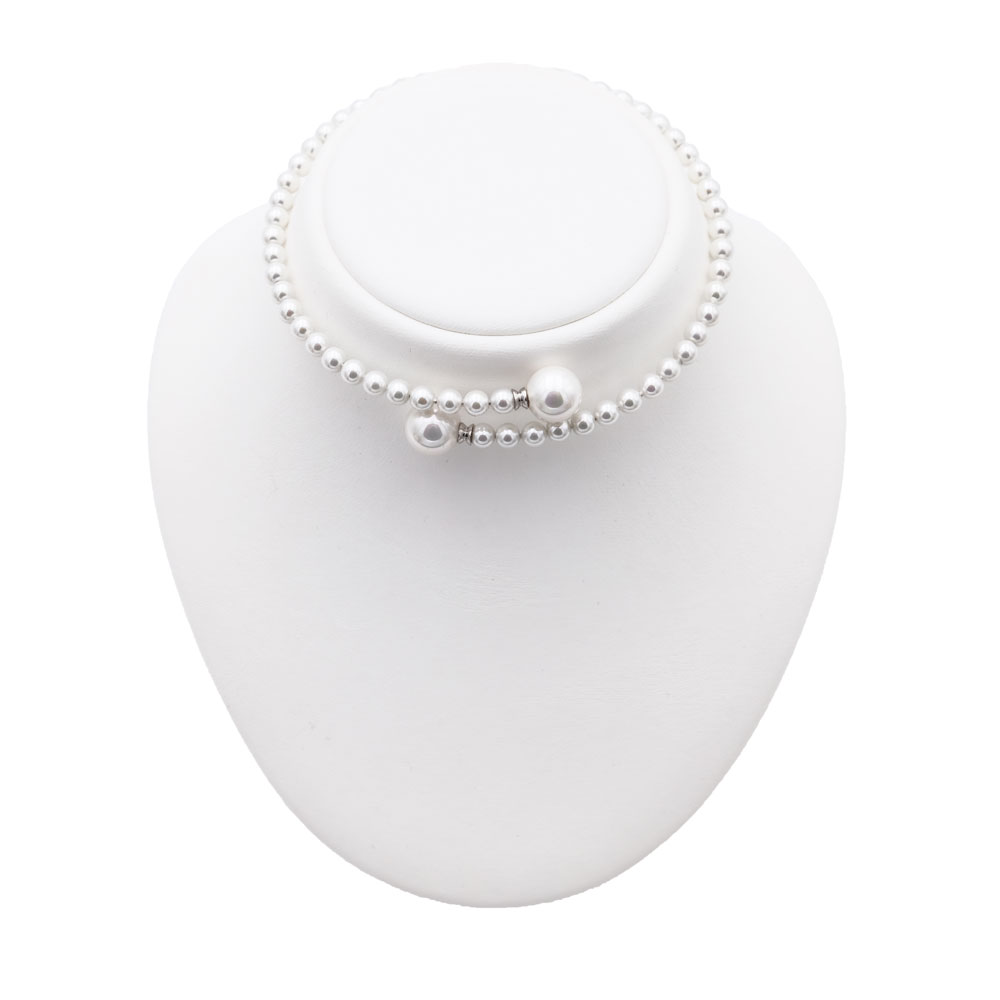 Collier en Perles de Majorque - 5 et 12 mm - Long. ajustable